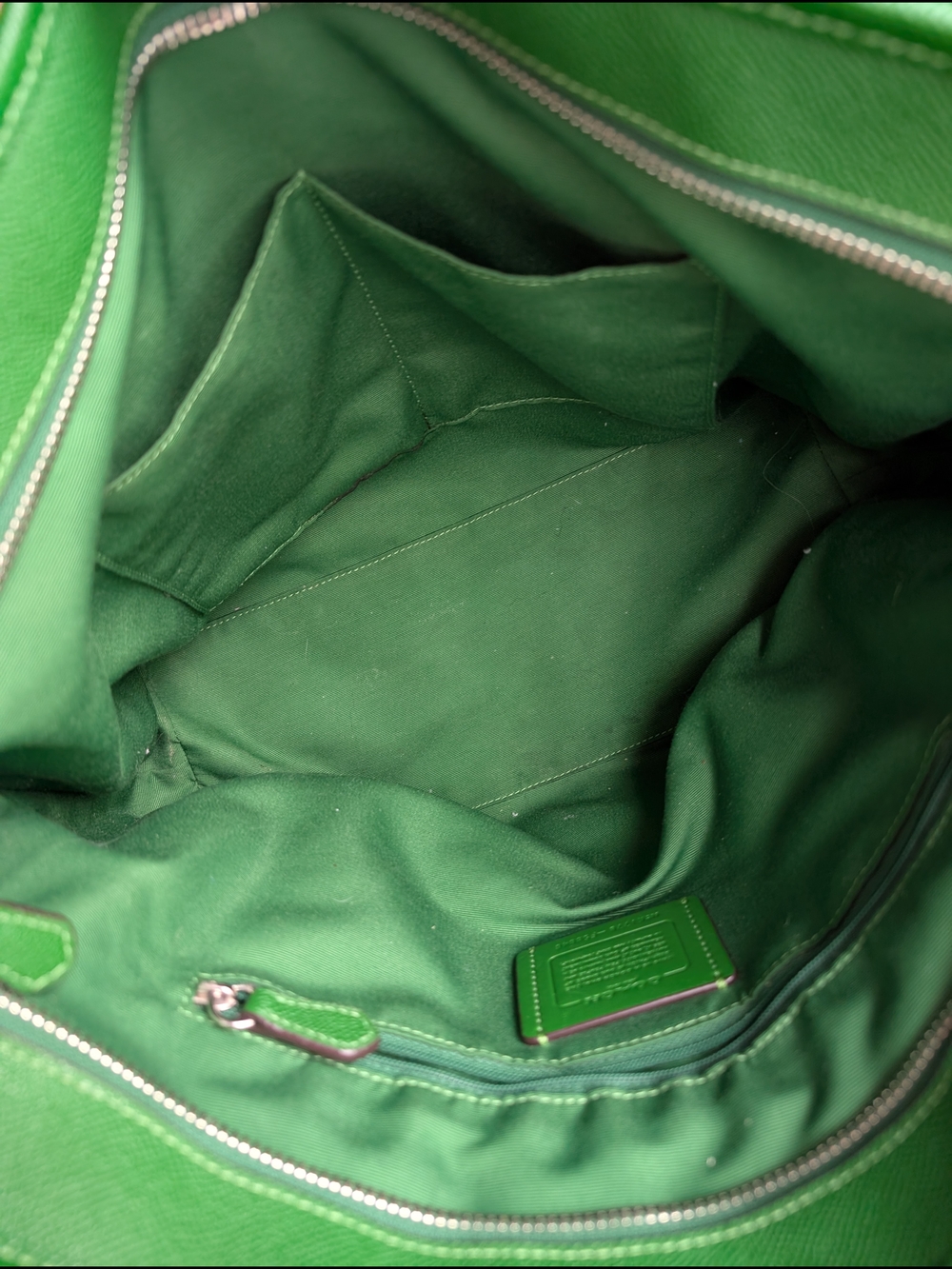 Coach Green Leather Tote Bag - Picture 5 of 5